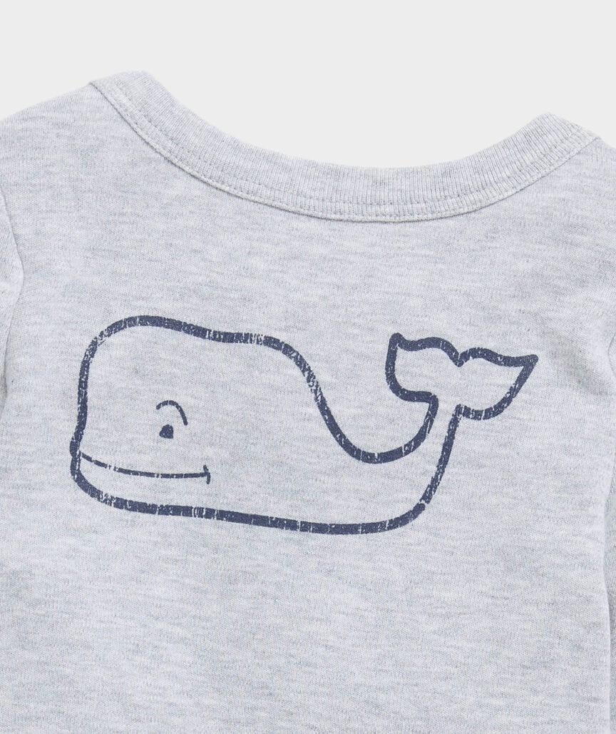 Baby Long-Sleeve Vintage Whale Body Suit