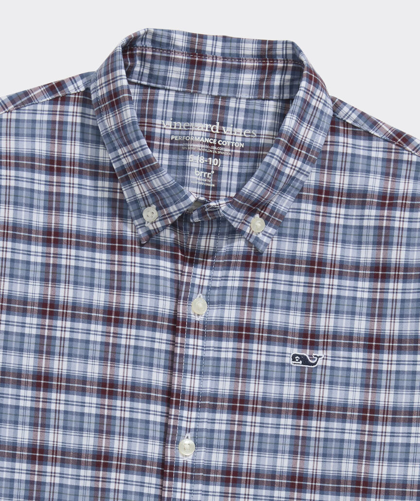 Boys' Performance Cotton Quidnet Tattersall Shirt