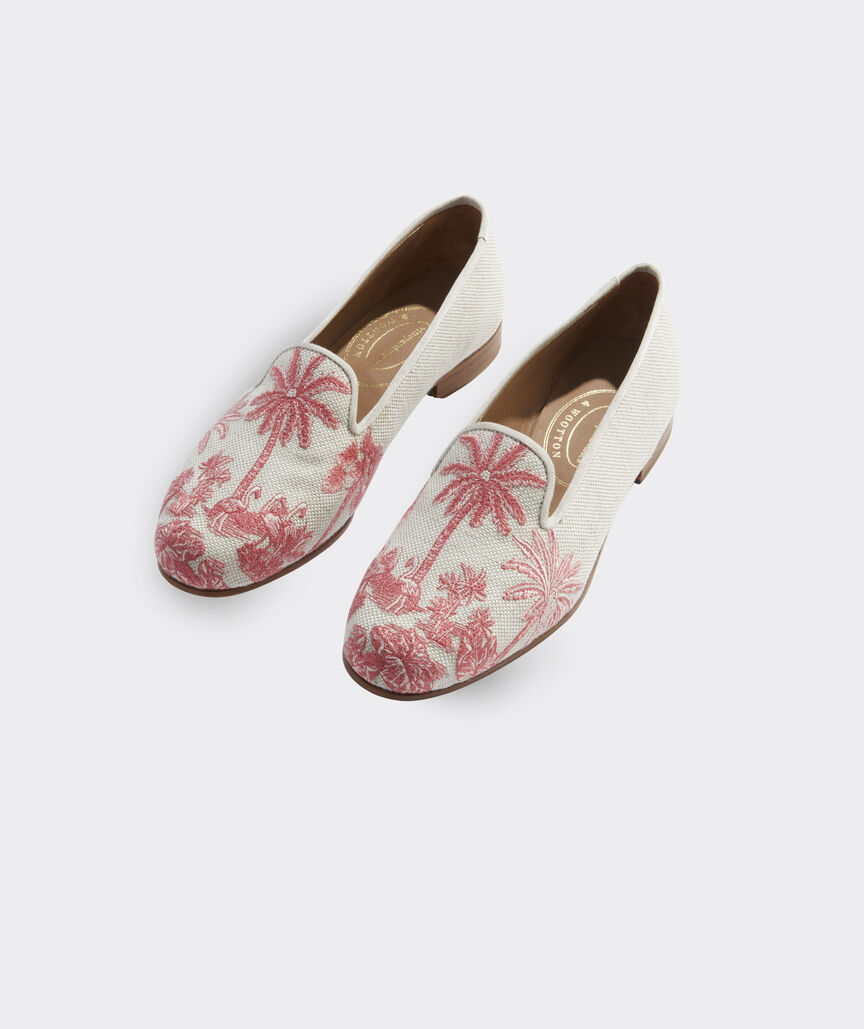 Women's Stubbs & Wootton Embroidered Toile Slippers
