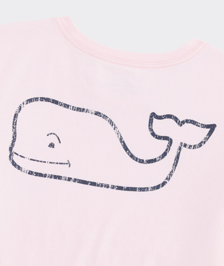 Girls' Garment-Dyed Vintage Whale Short-Sleeve Pocket Tee
