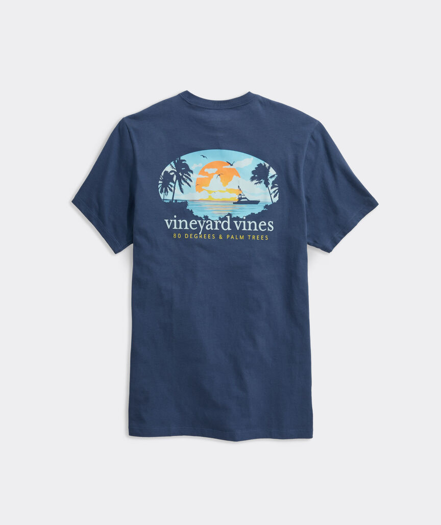 80-Degrees & Palm Trees Short-Sleeve Pocket Tee