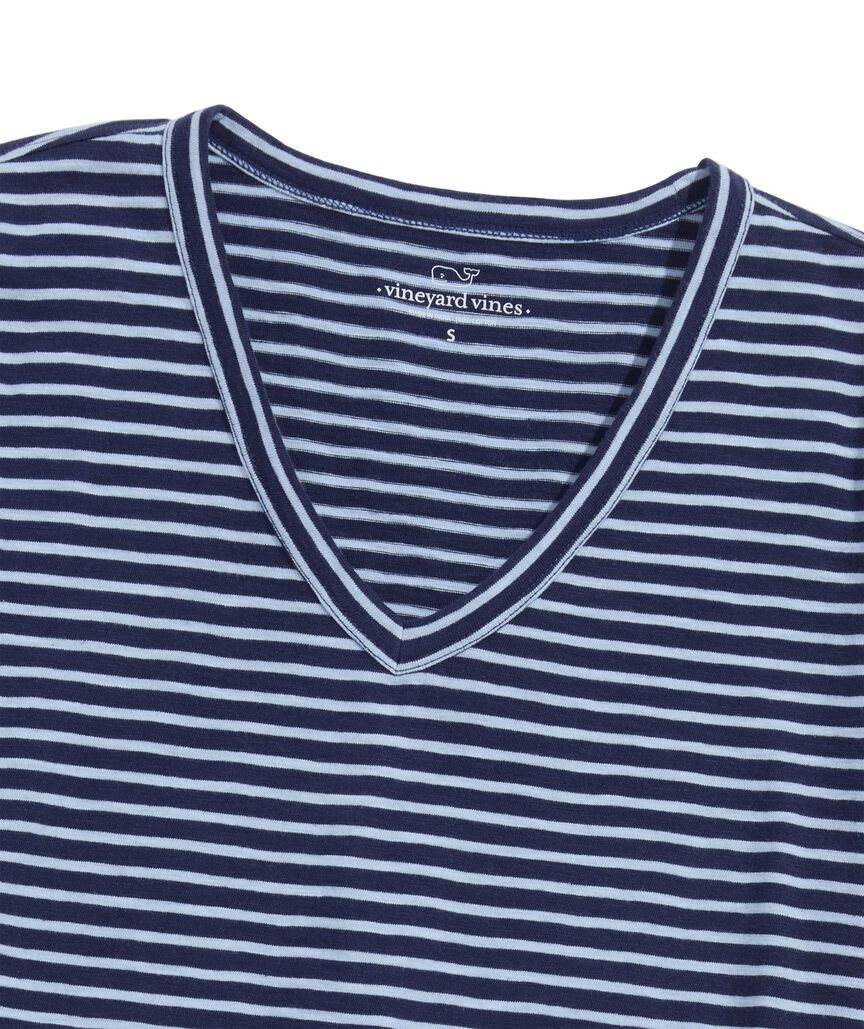 OUTLET Women's Striped Slub V-Neck Tee