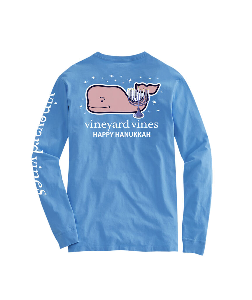 OUTLET Women's Hanukkah Whale Long-Sleeve Pocket Tee