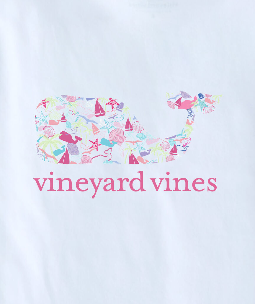 OUTLET Girls' Glitter Scenic Icons Whale Short-Sleeve Pocket Tee