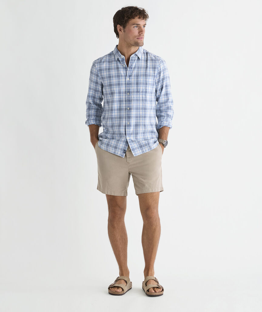 Sandstone Plaid Island Cotton Shirt