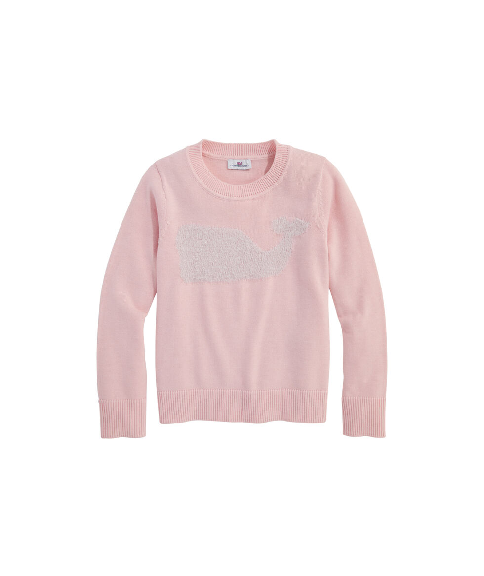 Shop OUTLET Girls' Tinsel Whale Intarsia Crewneck Sweater at vineyard vines