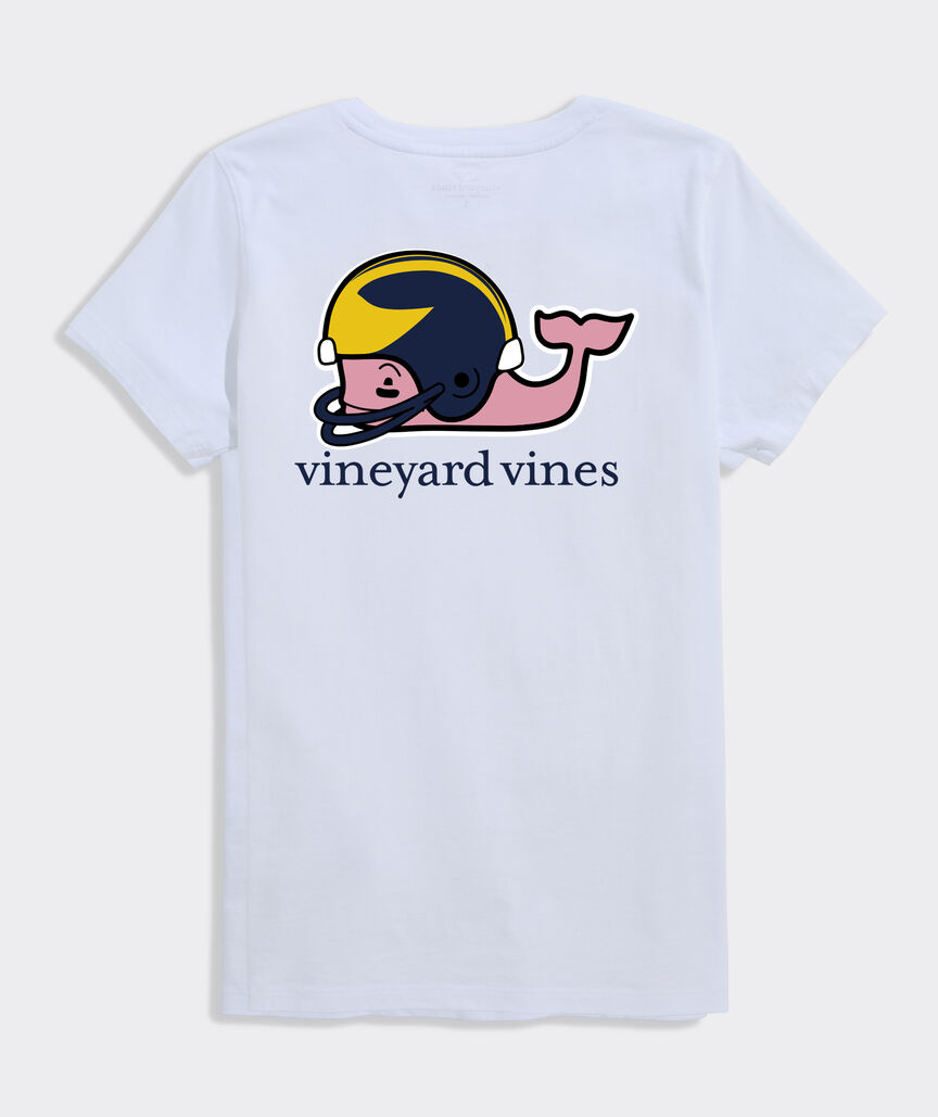Women's University of Michigan Short-Sleeve Helmet Whale Pocket Tee