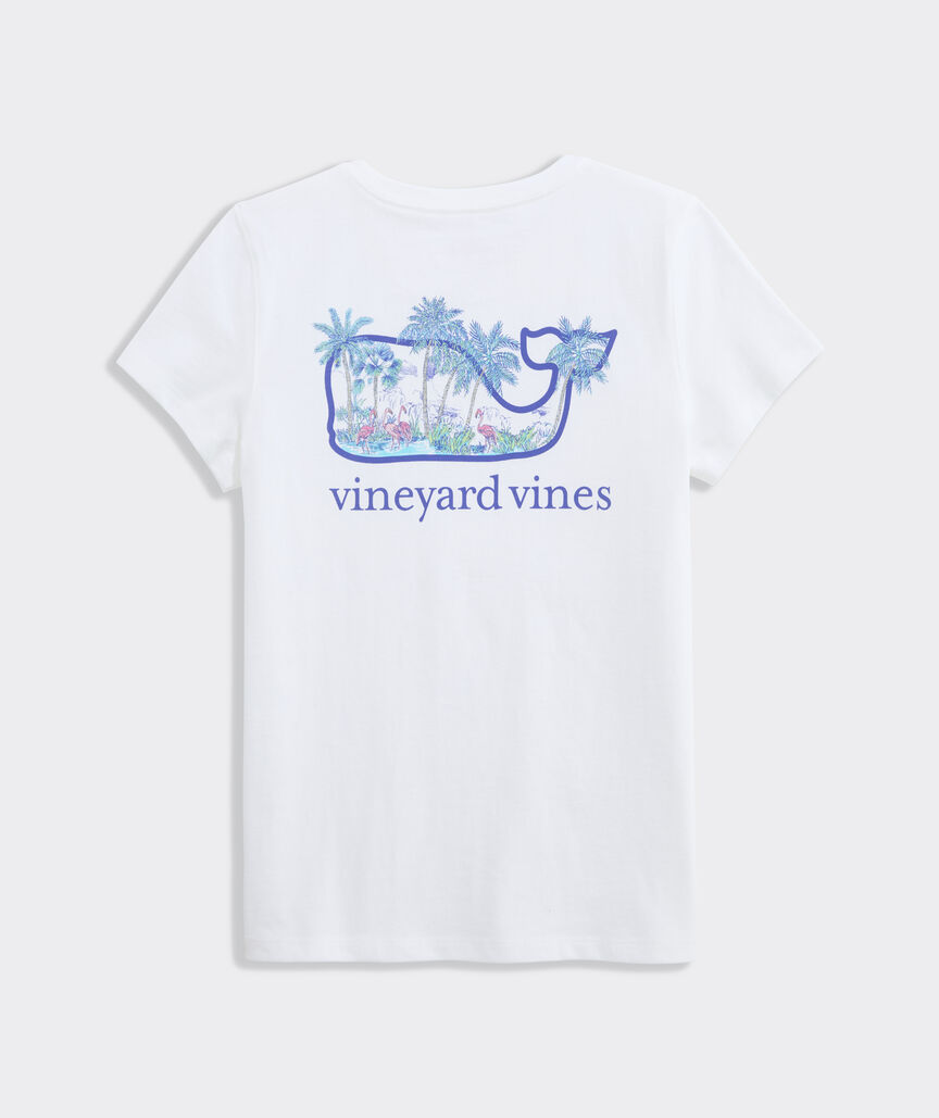 Girls' Toille Flamingo Scenic Short-Sleeve Pocket Tee