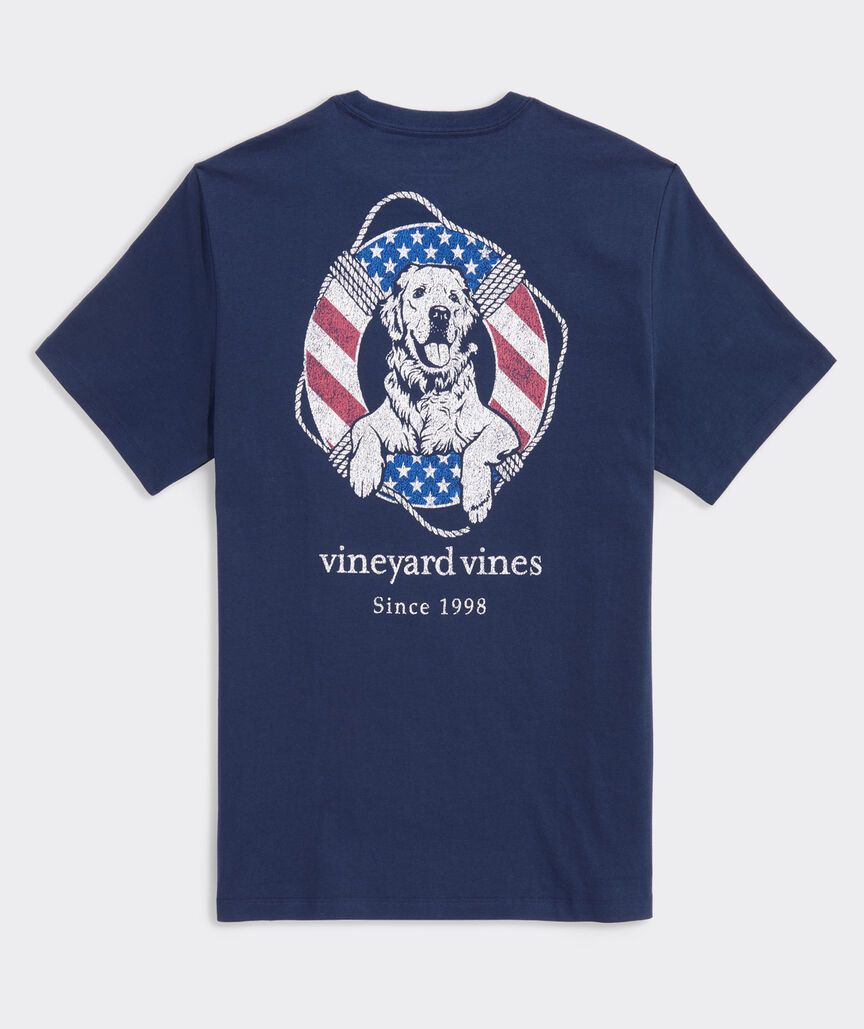 USA Dog Life Ring Short-Sleeve Pocket Tee