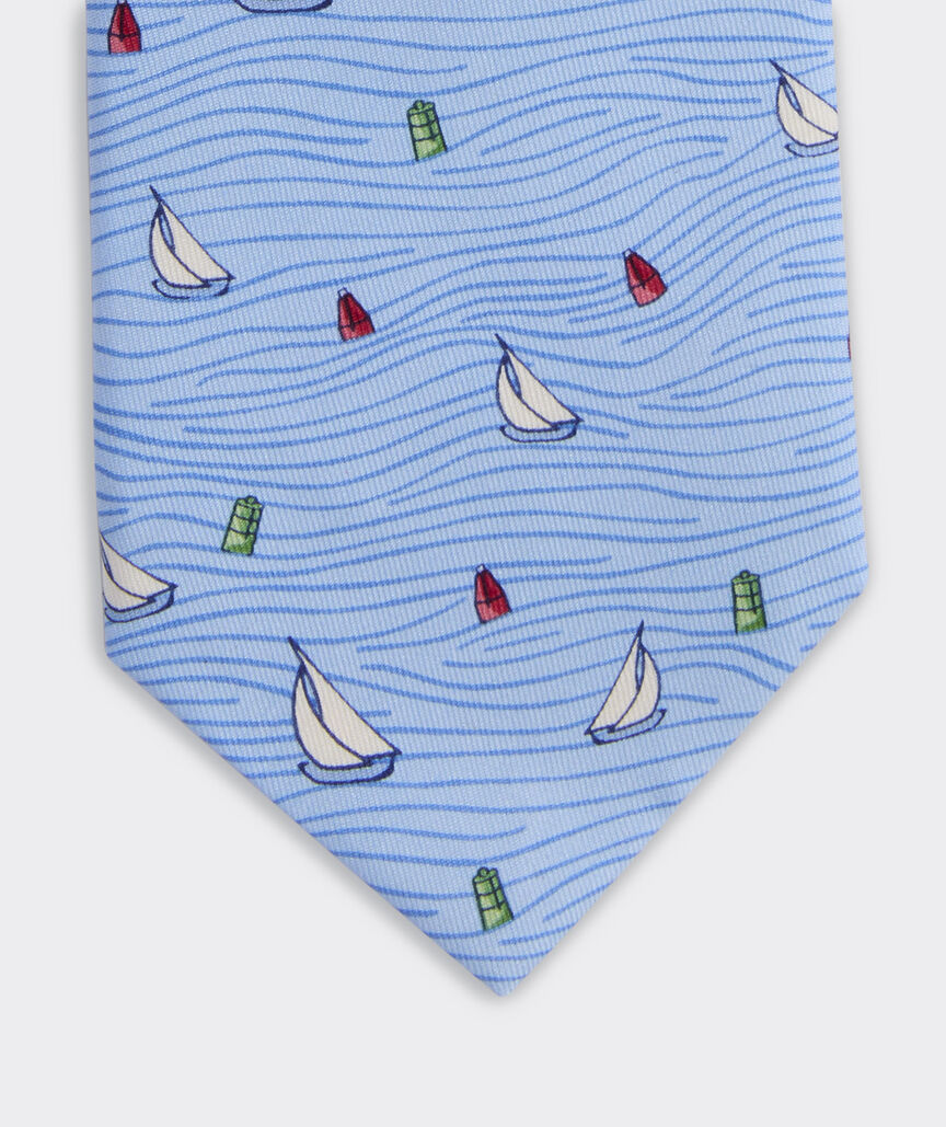 Sailboat Waves Silk Tie