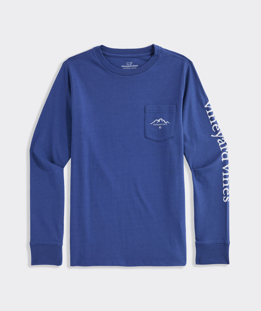 Boys' Winter Scene Logo Long-Sleeve Pocket Tee