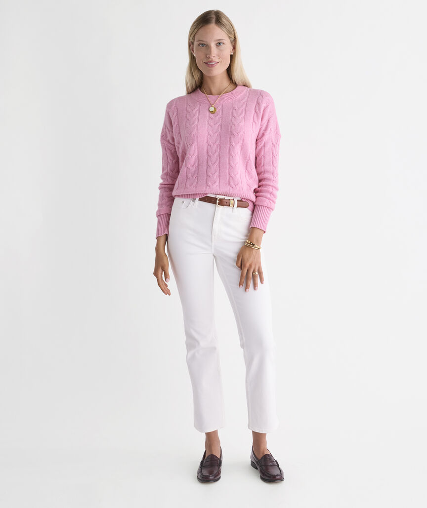 Cashmere Cable Crewneck Sweater