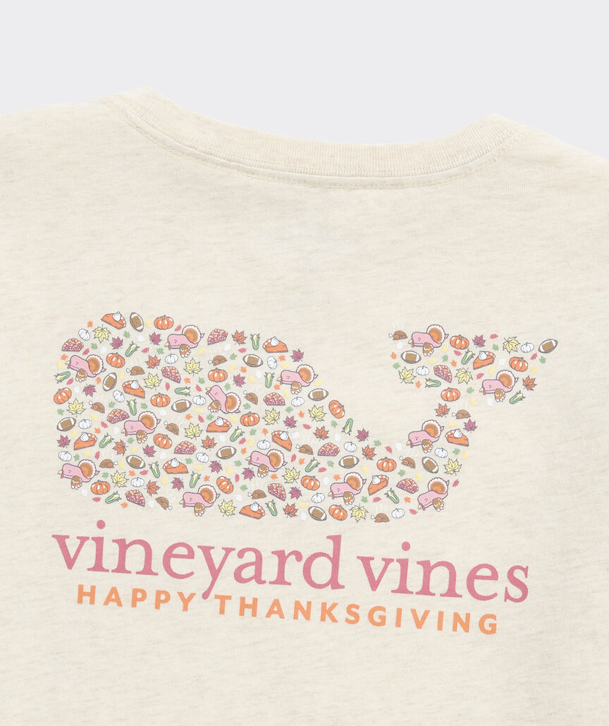 Girls' Thanksgiving Whale Long-Sleeve Pocket Tee