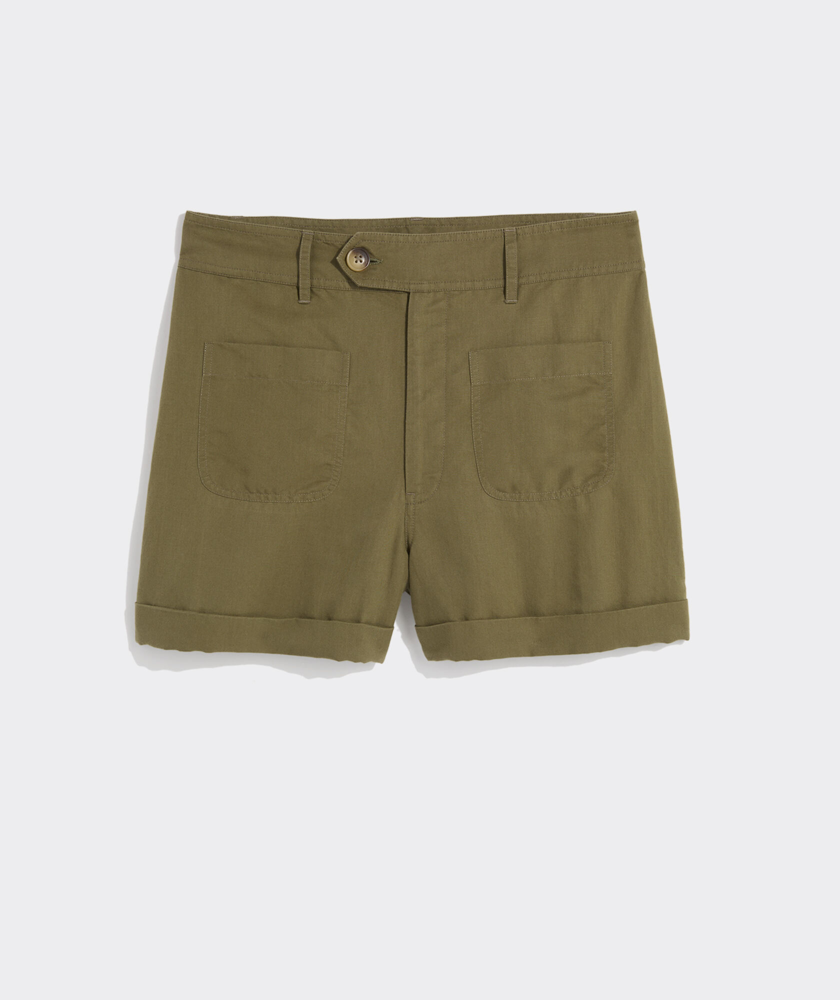 3 Inch Patch Pocket Linen Blend Shorts