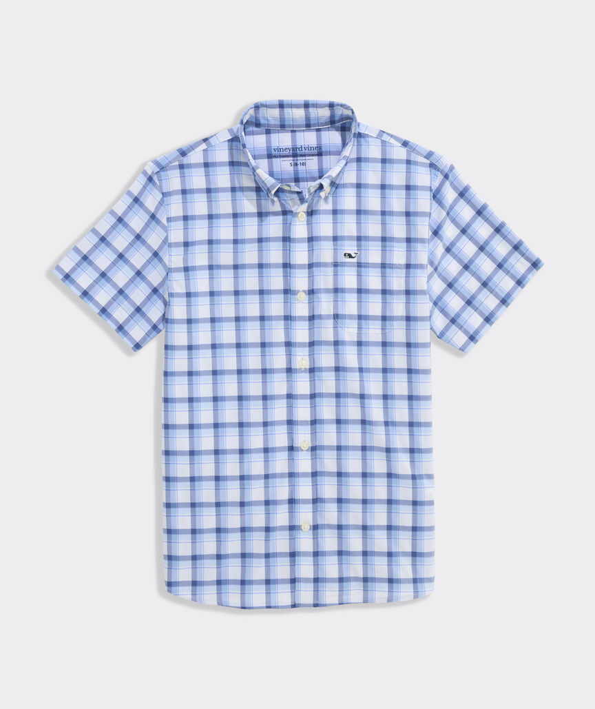 Boys' Coconut Bluff Plaid Featherweight Short-Sleeve Shirt
