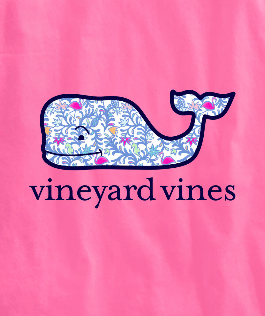 OUTLET Women's Flamingo Otomi Print Whale Short-Sleeve Pocket Tee