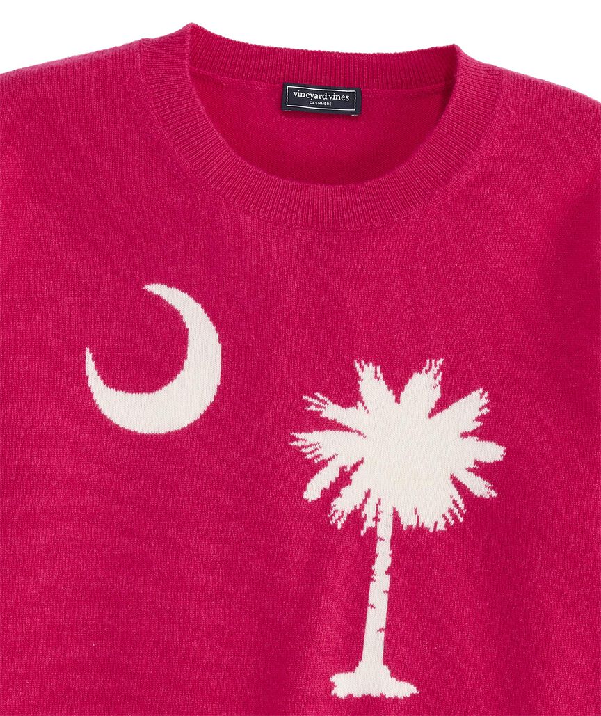 OUTLET Women's South Carolina Palm & Crescent Cashmere Sweater