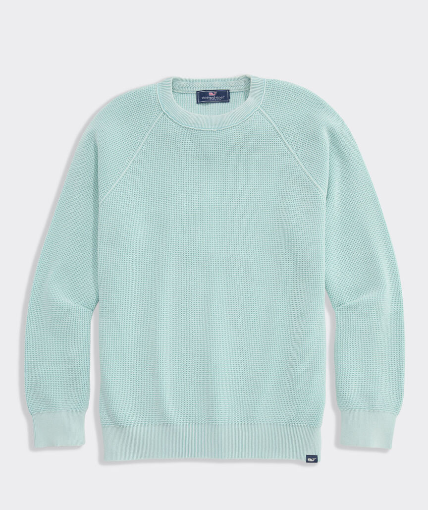 Garment-Dyed Beach Waffle Crewneck