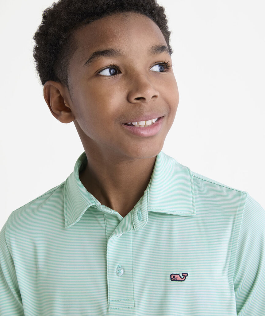 Boys' Performance Anegada Stripe Sankaty Polo