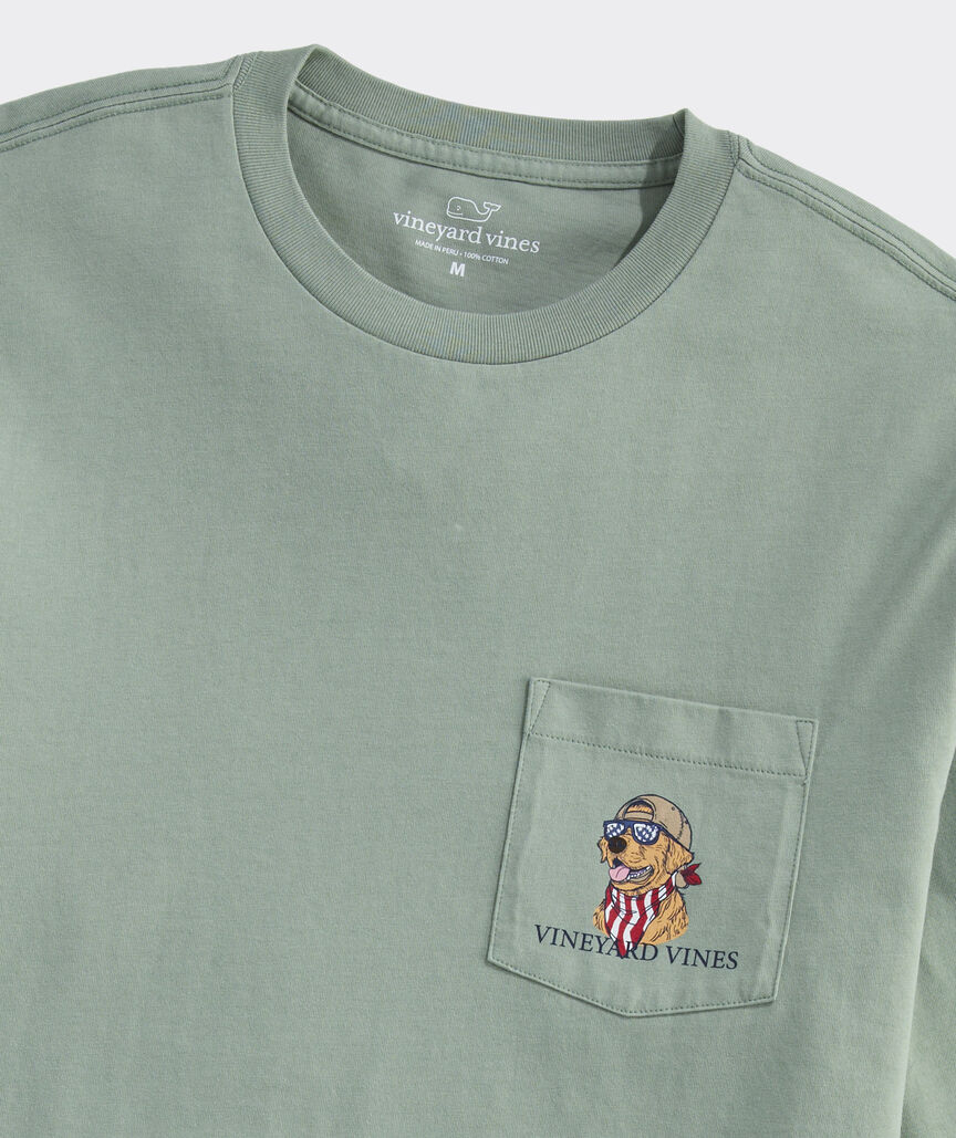 America Dog Long-Sleeve Pocket Tee