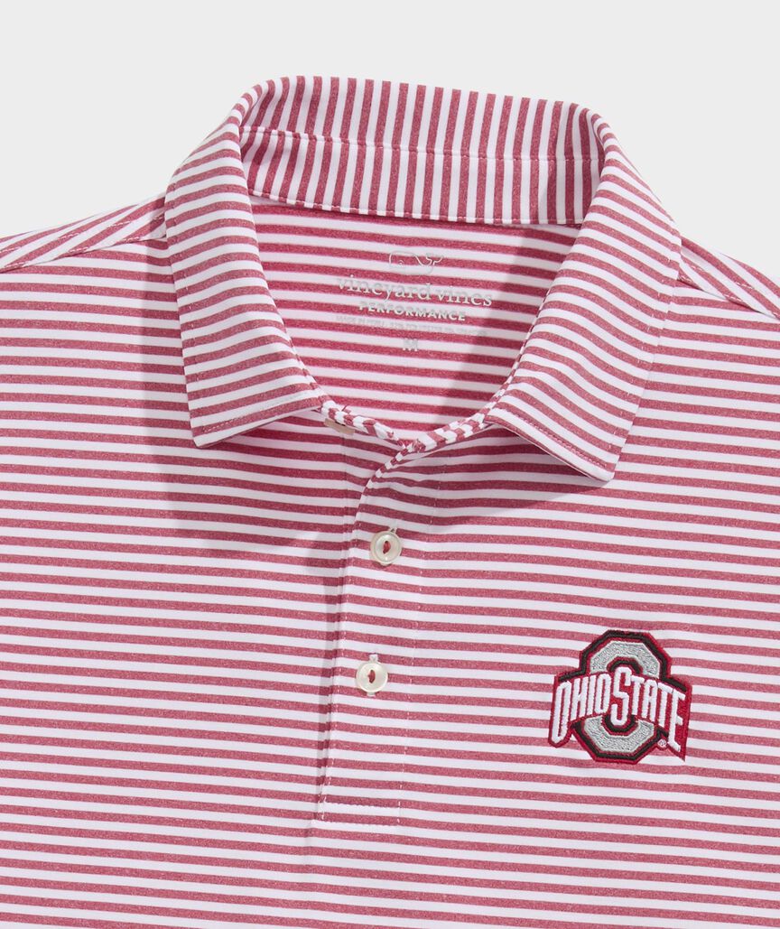The Ohio State University Winstead Stripe Sankaty Polo