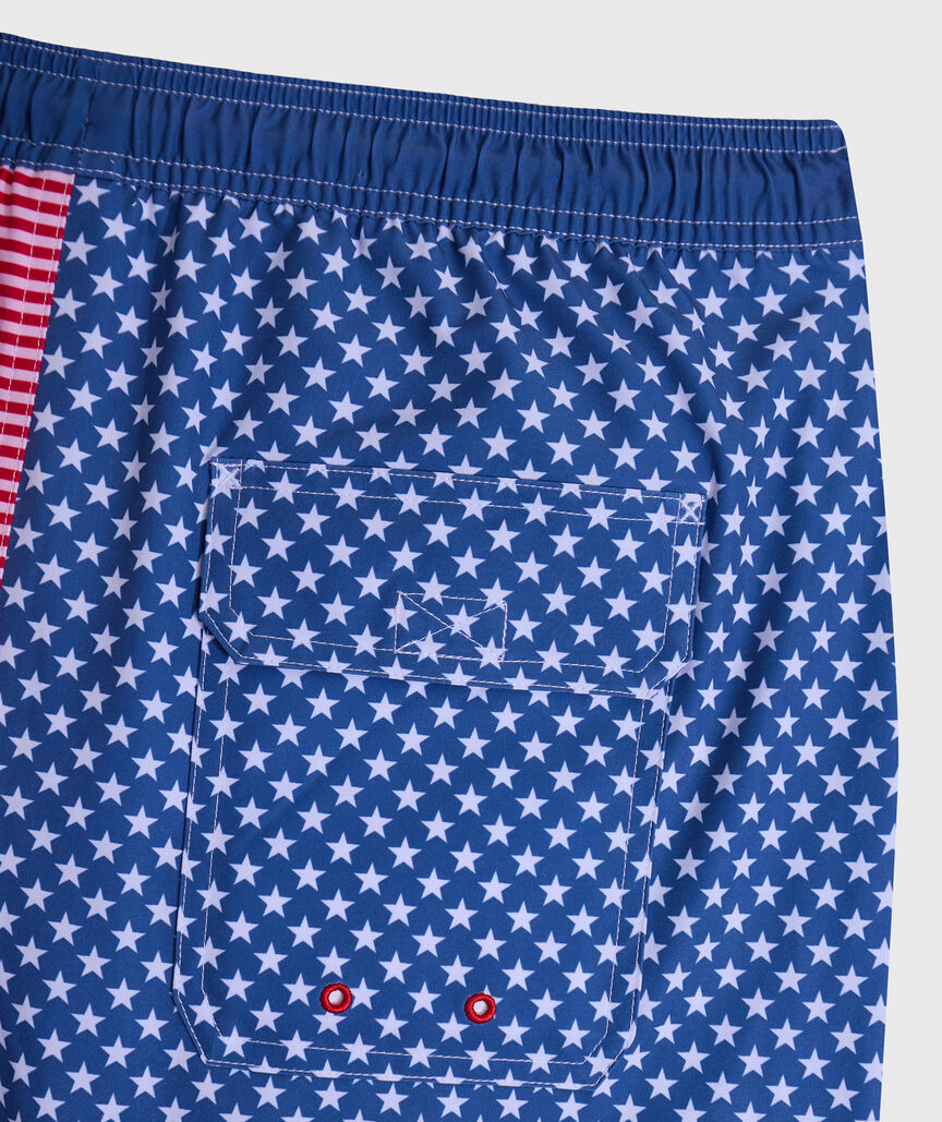 OUTLET 7 Inch Stars & Stripes Chappy Swim Trunks
