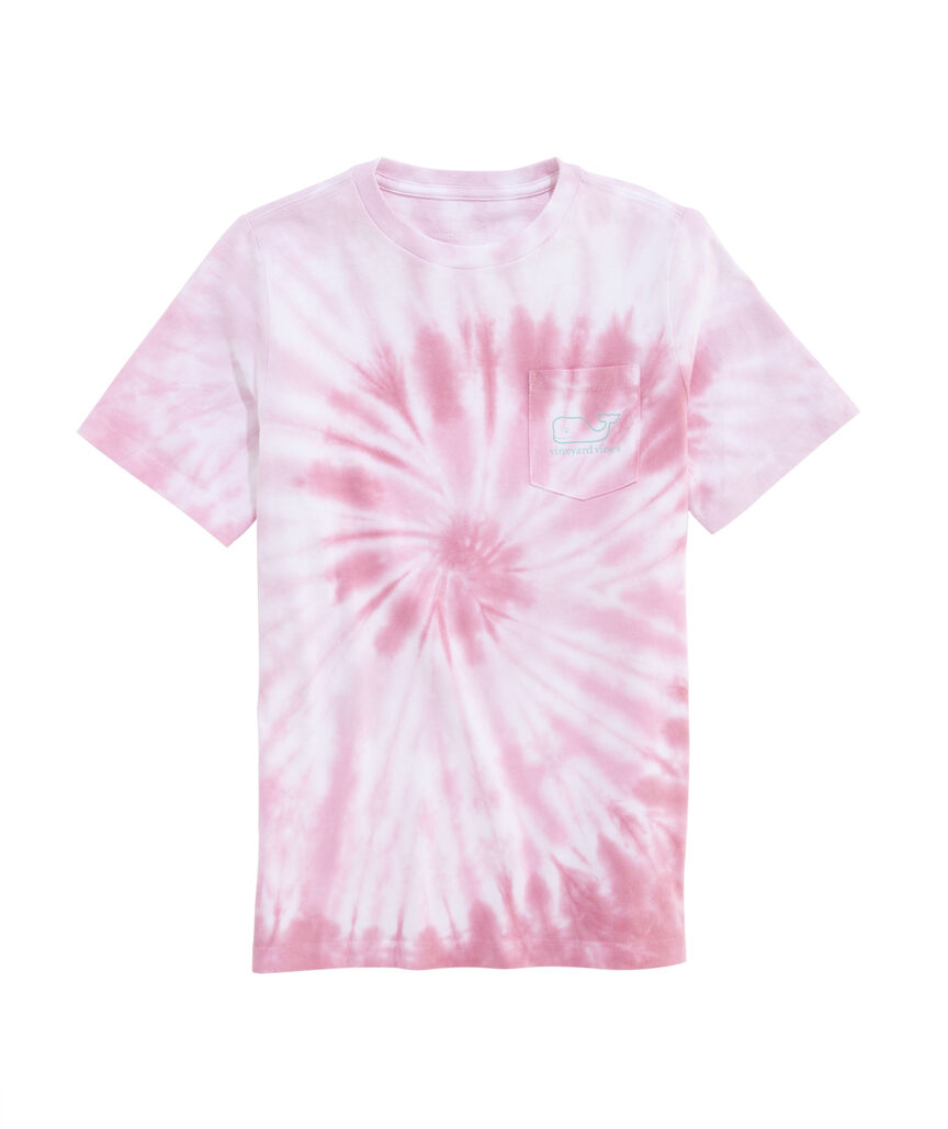 OUTLET Girls' Vintage Whale Tie-Dye Short-Sleeve Pocket Tee