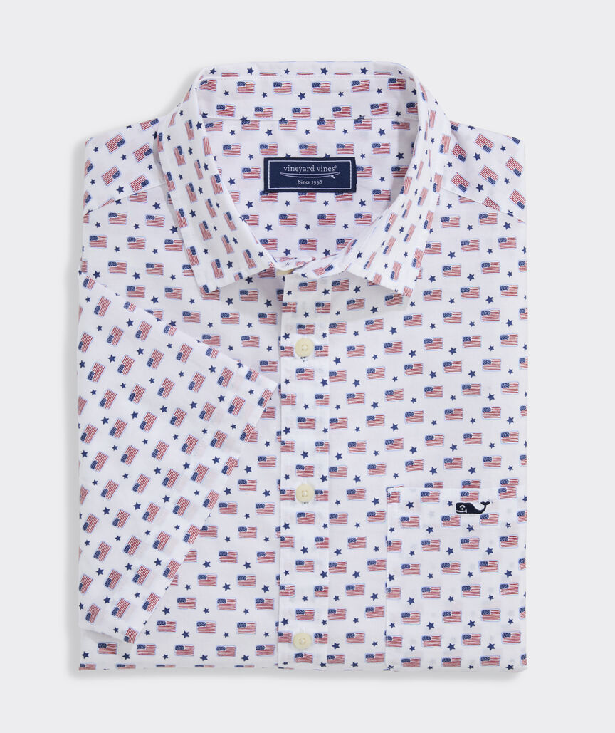 Cotton Flags & Stars Short-Sleeve Shirt
