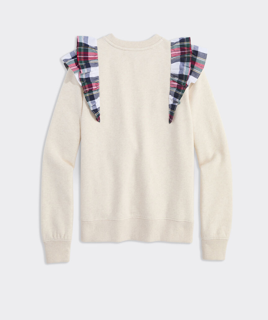Girls' Ruffle Shoulder Crewneck Sweatshirt