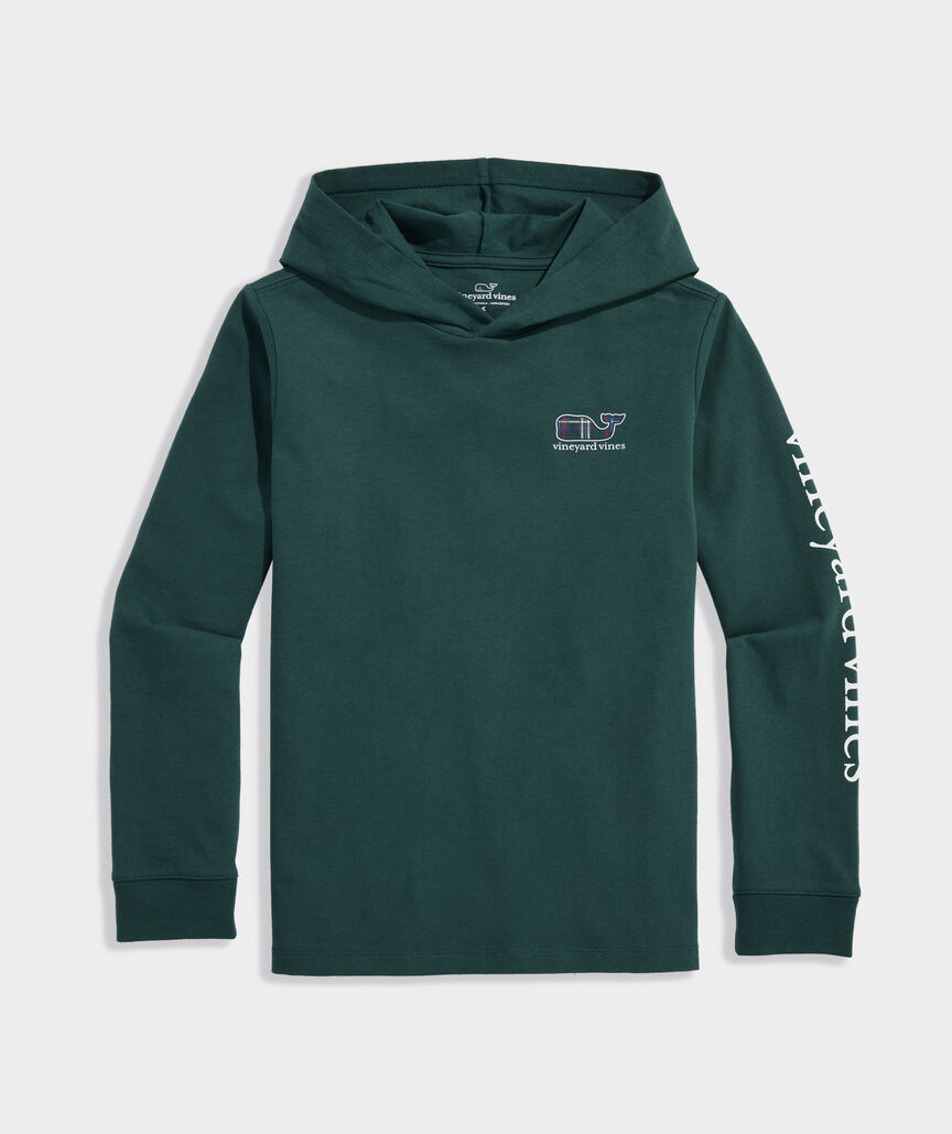 Boys' Plaid Whale Hoodie Tee