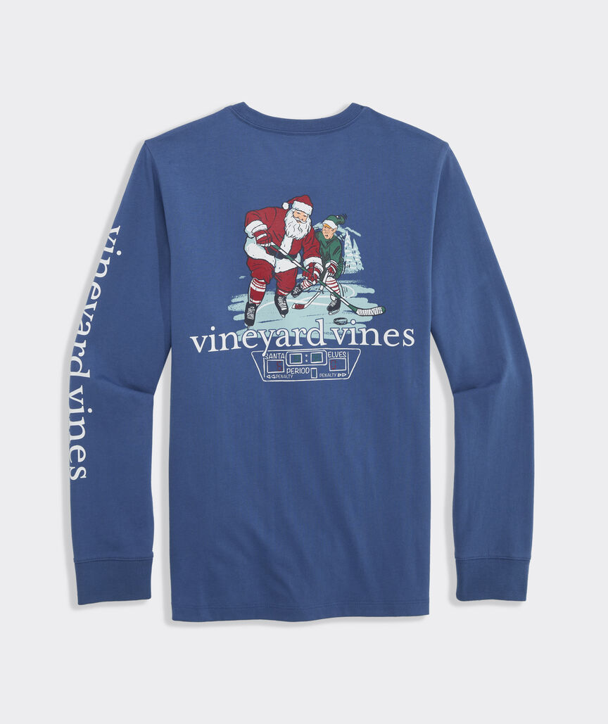 Boys' Santa Hockey Long-Sleeve Pocket Tee