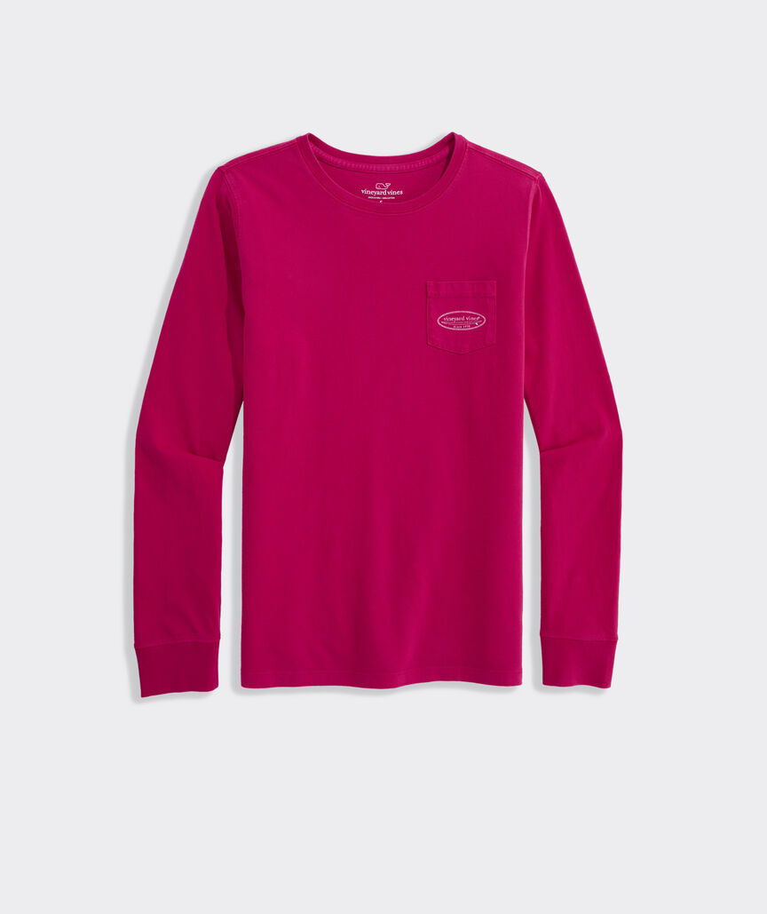 Women's Garment-Dyed Surf Logo Long-Sleeve Pocket Tee
