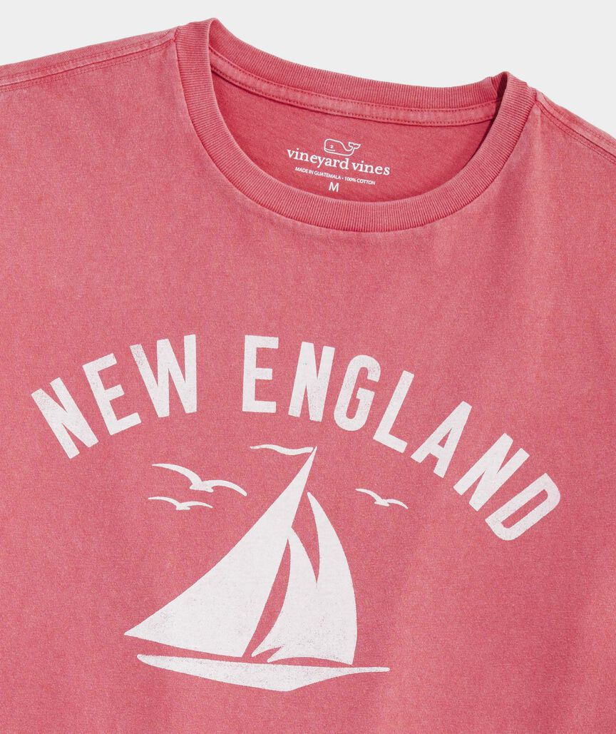 New England Sailboat Garment-Dyed Short-Sleeve Tee