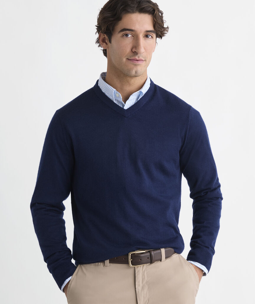 Cashmere Silk V-Neck Sweater
