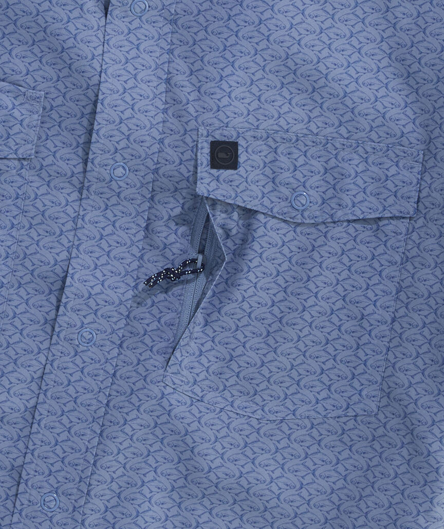 Performance Pompano Fish Short-Sleeve Harbor Shirt