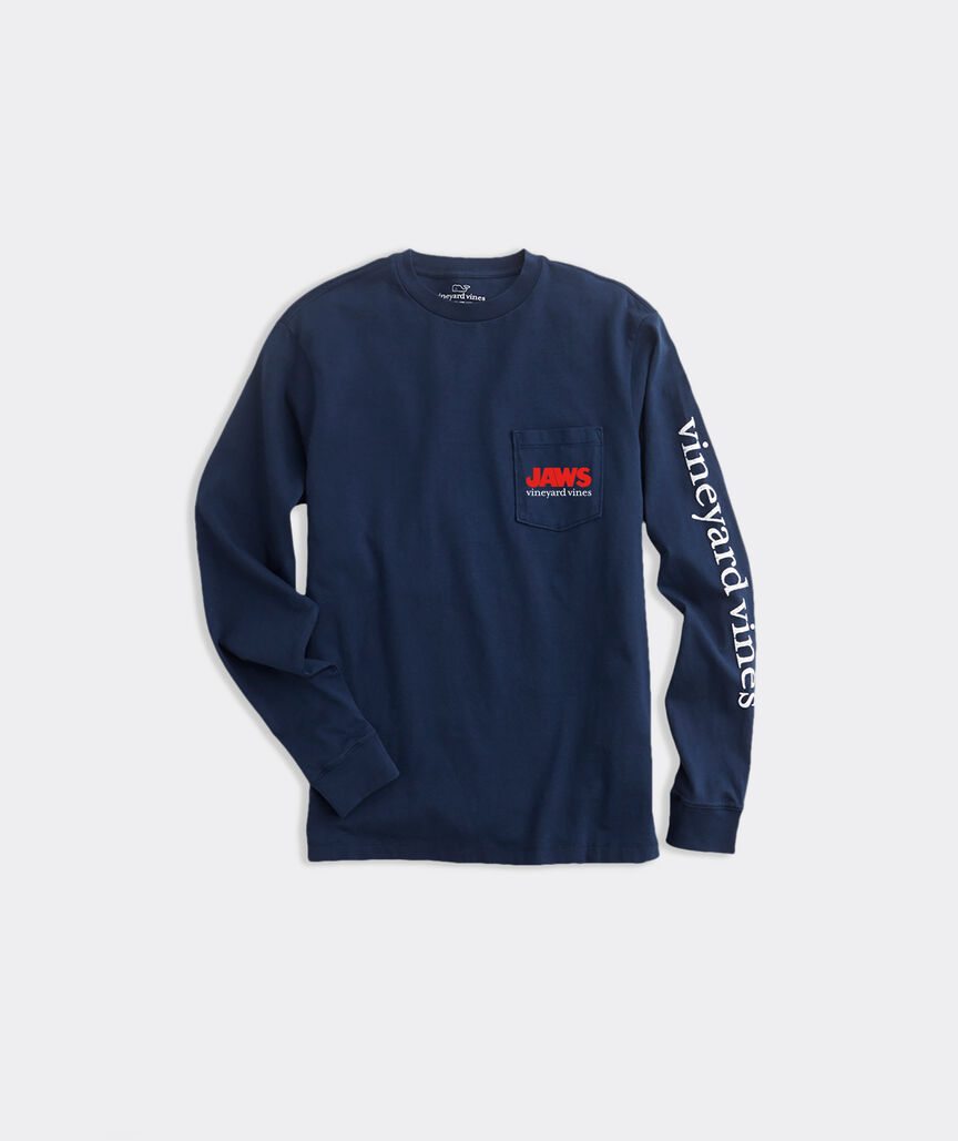 JAWs x vineyard vines  Holiday Orca Long-Sleeve Pocket Tee