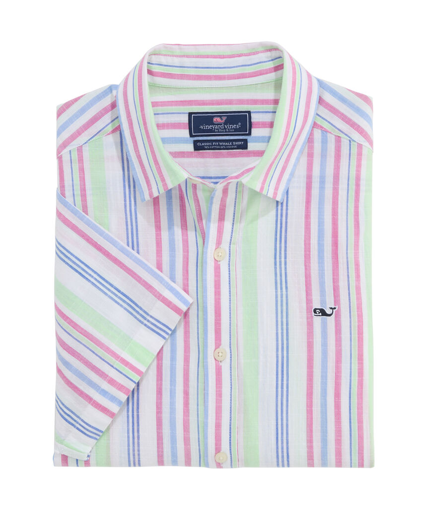 OUTLET Multi-Stripe Short-Sleeve Shirt