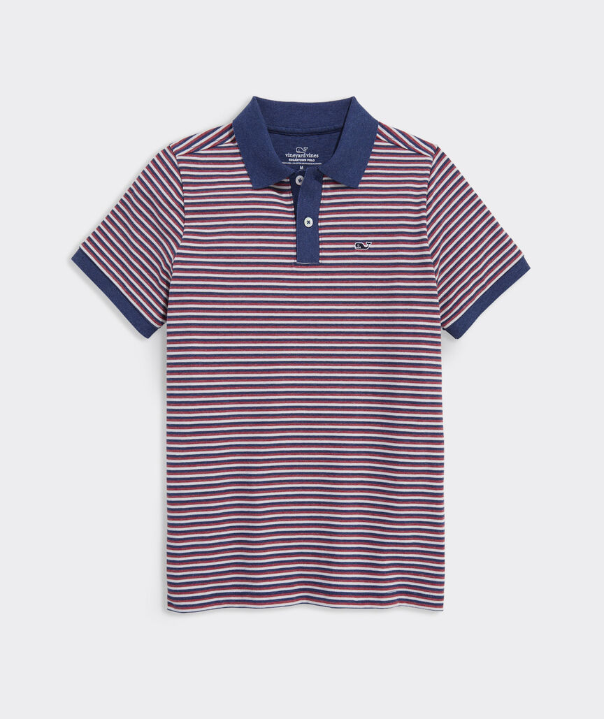 Boys' Striped Edgartown Pique Polo
