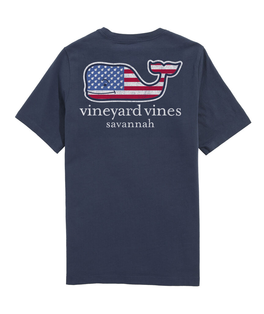 Kids Savannah Icon Flag Whale Short-Sleeve Pocket T-Shirt