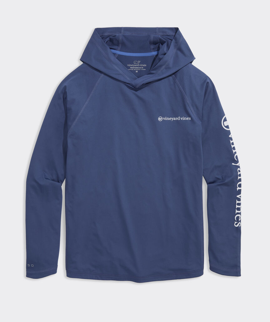 Performance Whale Dot Long-Sleeve Harbor Hoodie Tee