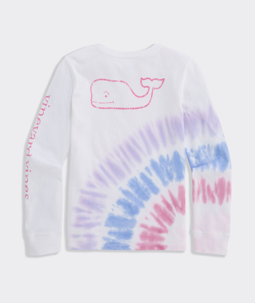 Girls' Tie-Dye Whale Long-Sleeve Pocket Tee