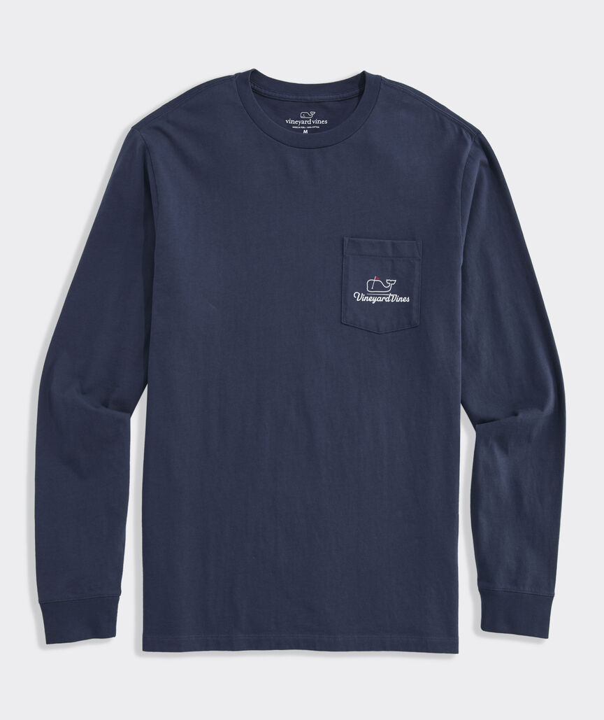 VV Golf Flag Whale Long-Sleeve Pocket Tee