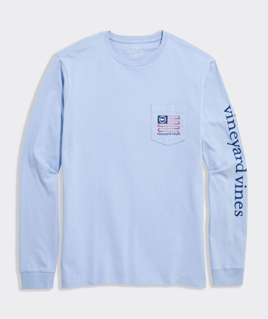 USA Golf Flag Long-Sleeve Pocket Tee