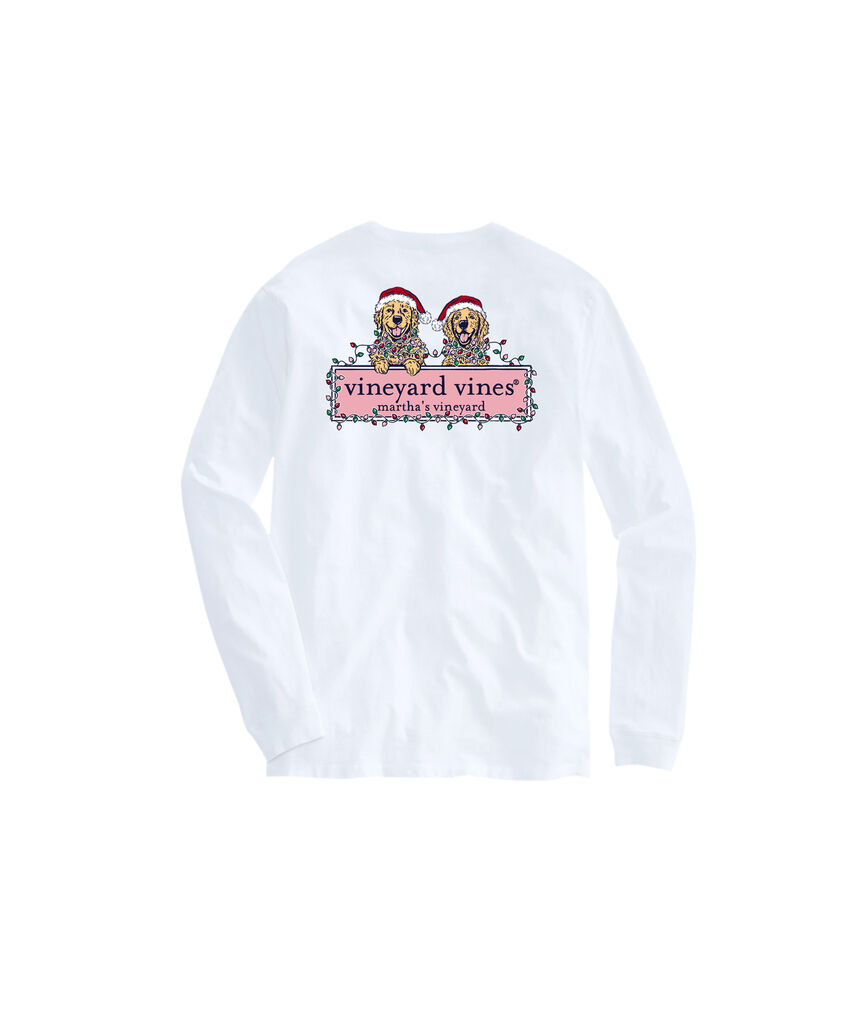 OUTLET String Lights Pups Logo Box Long-Sleeve Pocket Tee