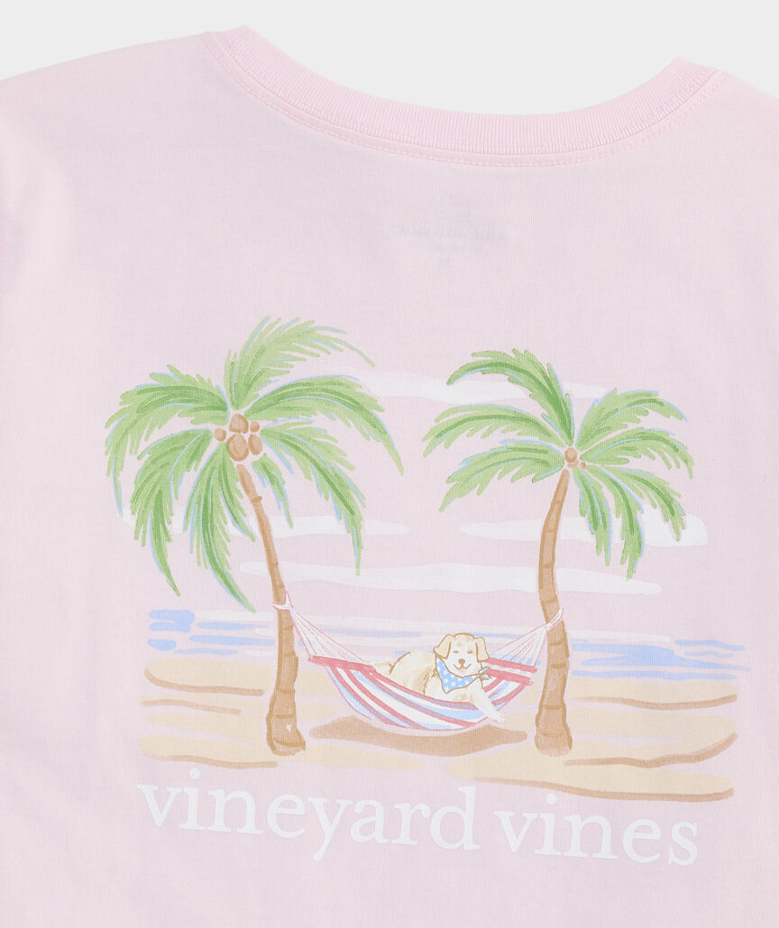 Girls' USA Hammock Watercolor Scenic Short-Sleeve Pocket Tee