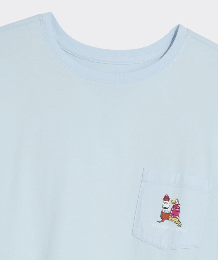 Women's Sunset Ski Pups Long-Sleeve Pocket Tee