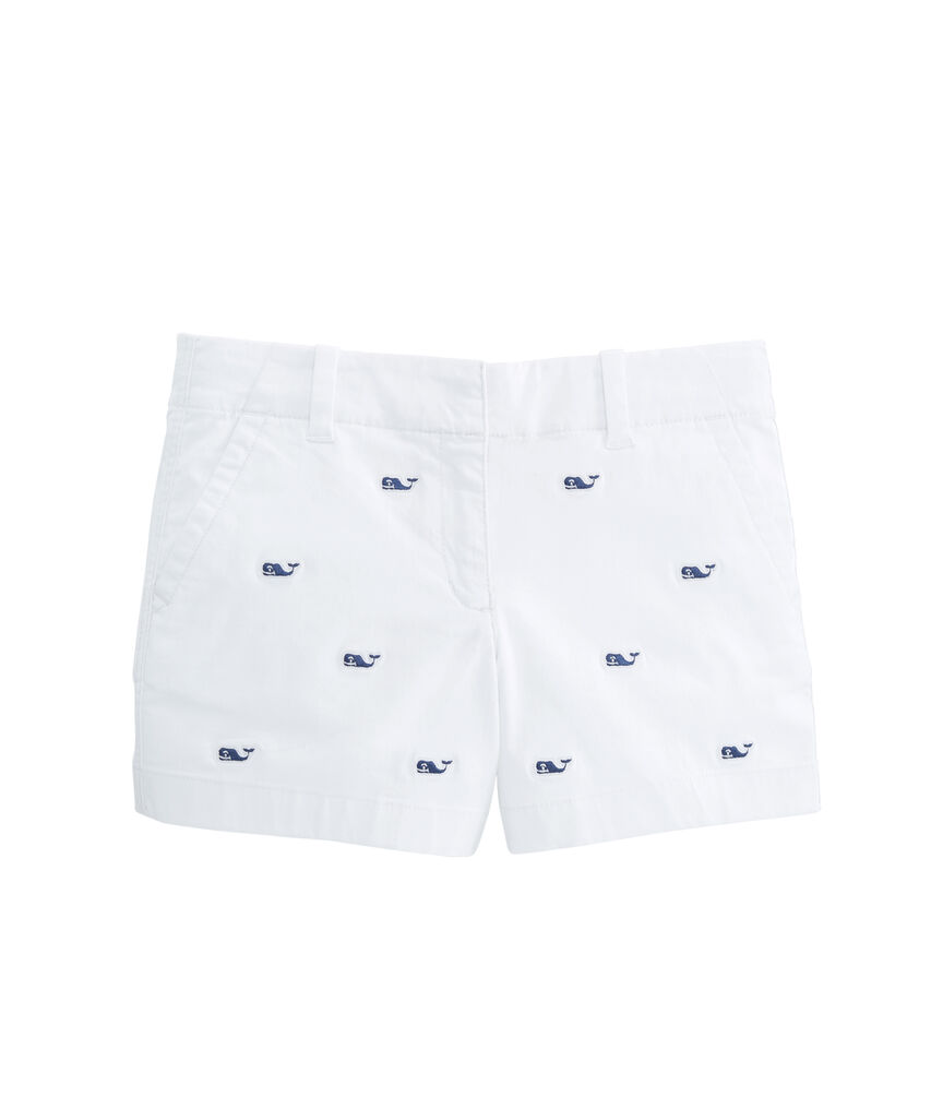 Girls Whale Embroidered Every Day Shorts