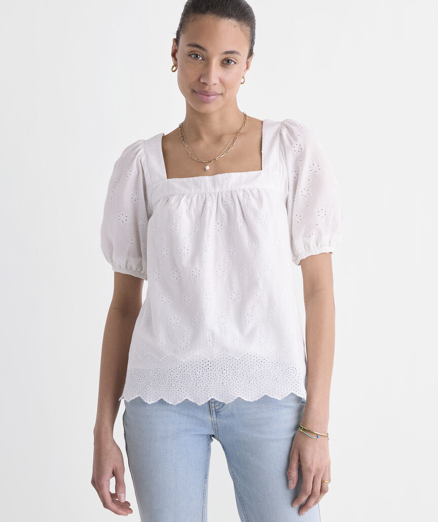 Serena Eyelet Top