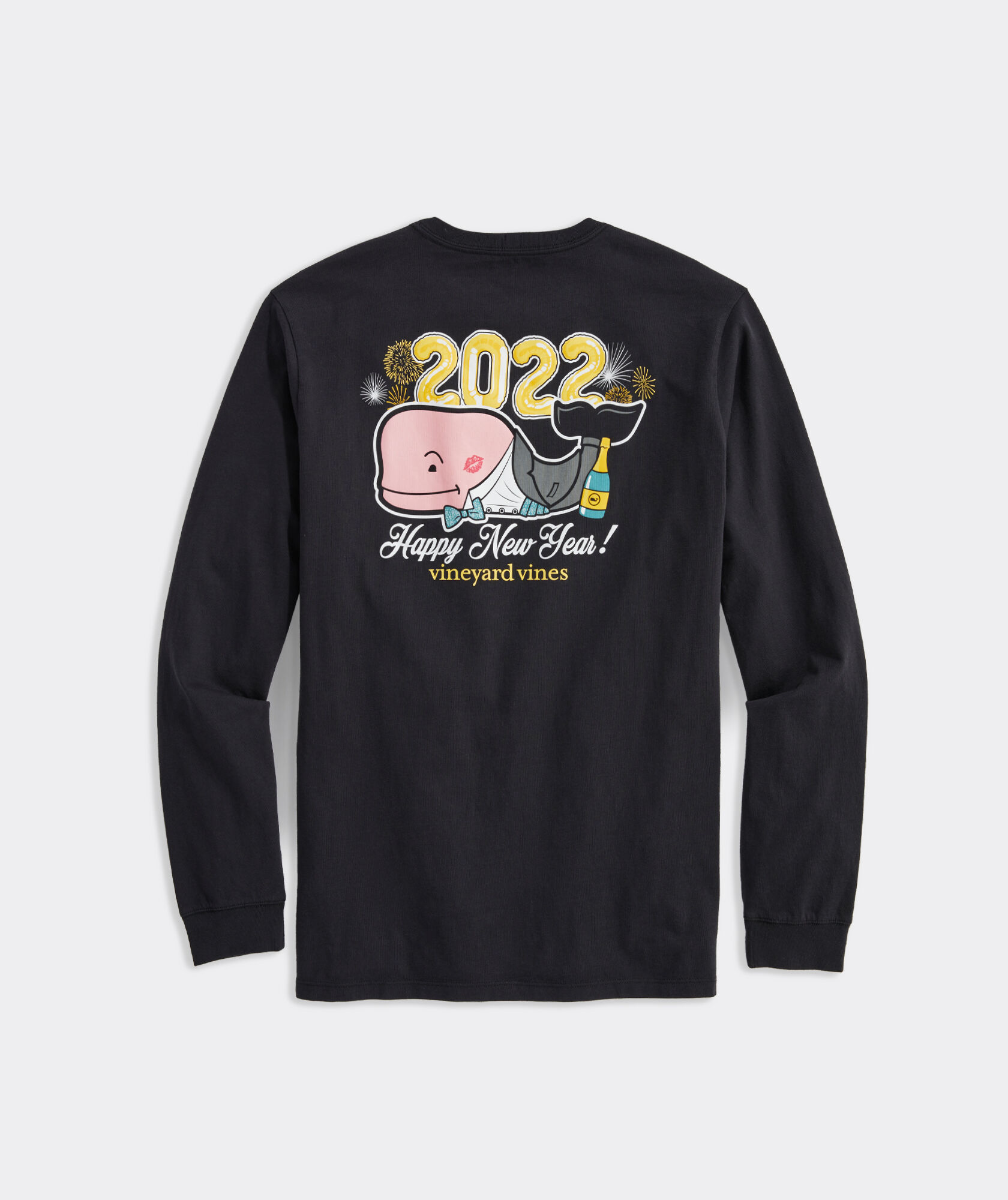 Vineyard Vines Long Sleeve Green Christmas Shirt 2022 Shop 2022 Nye Whale Long-Sleeve Pocket Tee At Vineyard Vines