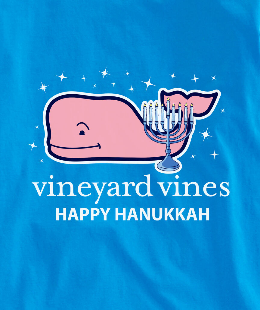 OUTLET Kids' Hanukkah Whale Long-Sleeve Pocket Tee